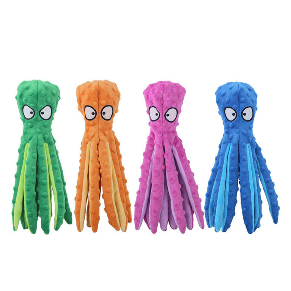 Interactive Bite-resistant Plush Octopus Pet Toy